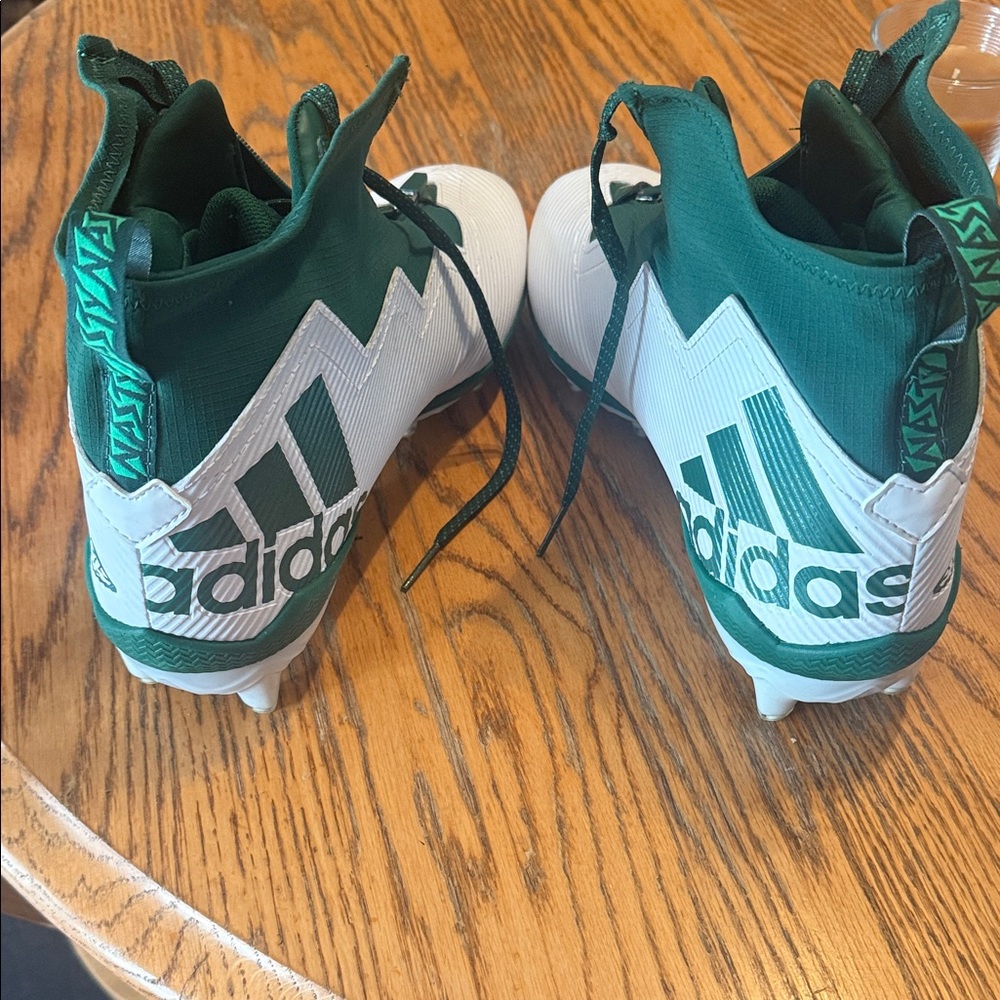 Adidas Men's Emerald and White Sports Cleats